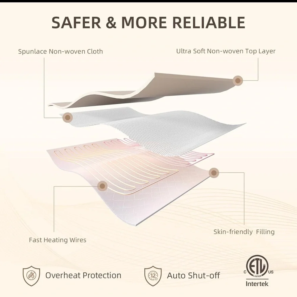 White Electric Heated Mattress Pad Twin Size